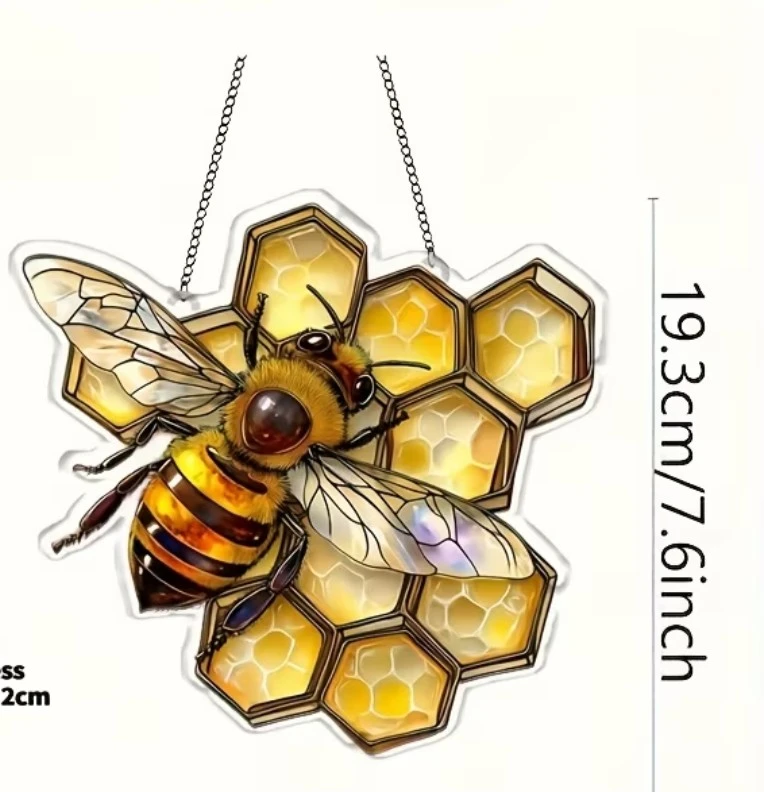 Bee and Honeycomb window Suncatcher - photo 3