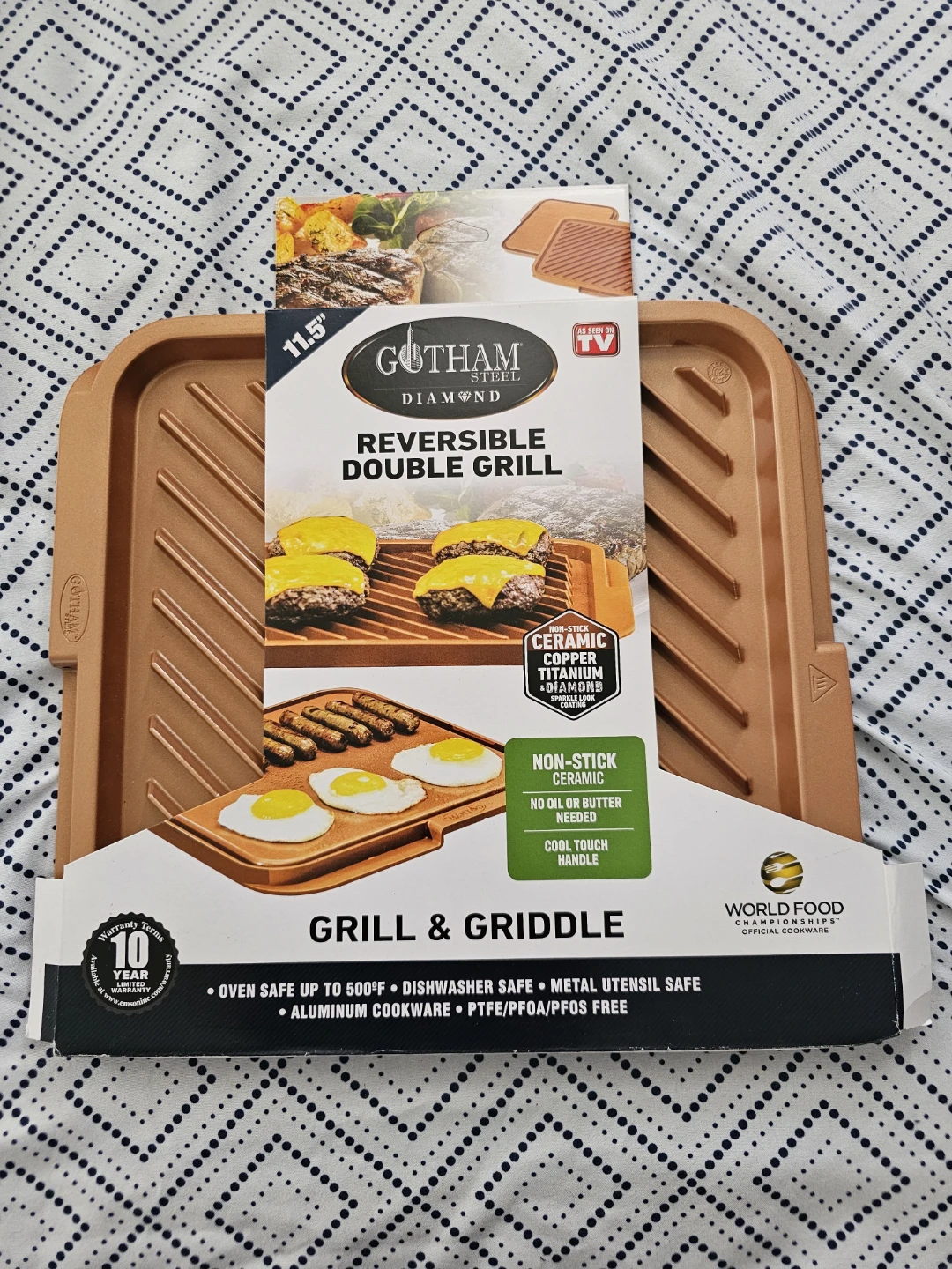 Gotham Steel Diamond Reversible Double Grill & Griddle ⚽️