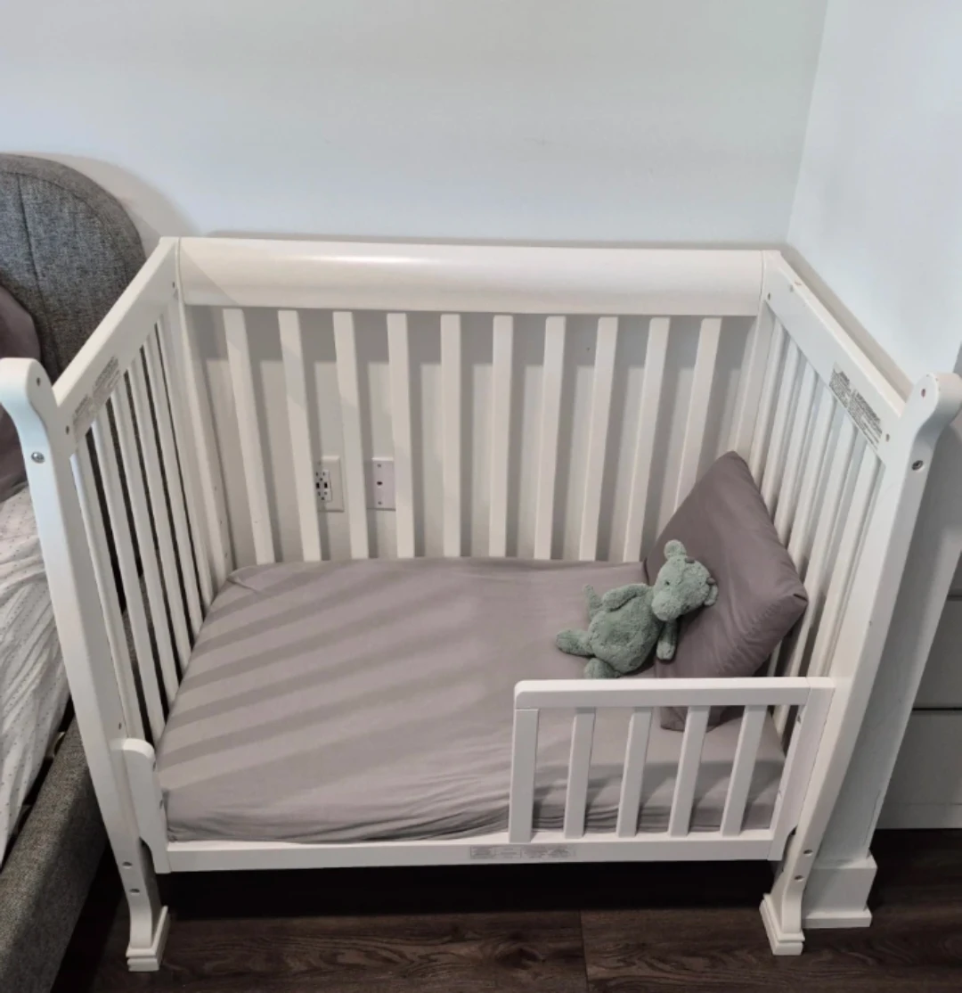 White Convertible Crib with Toddler Rail