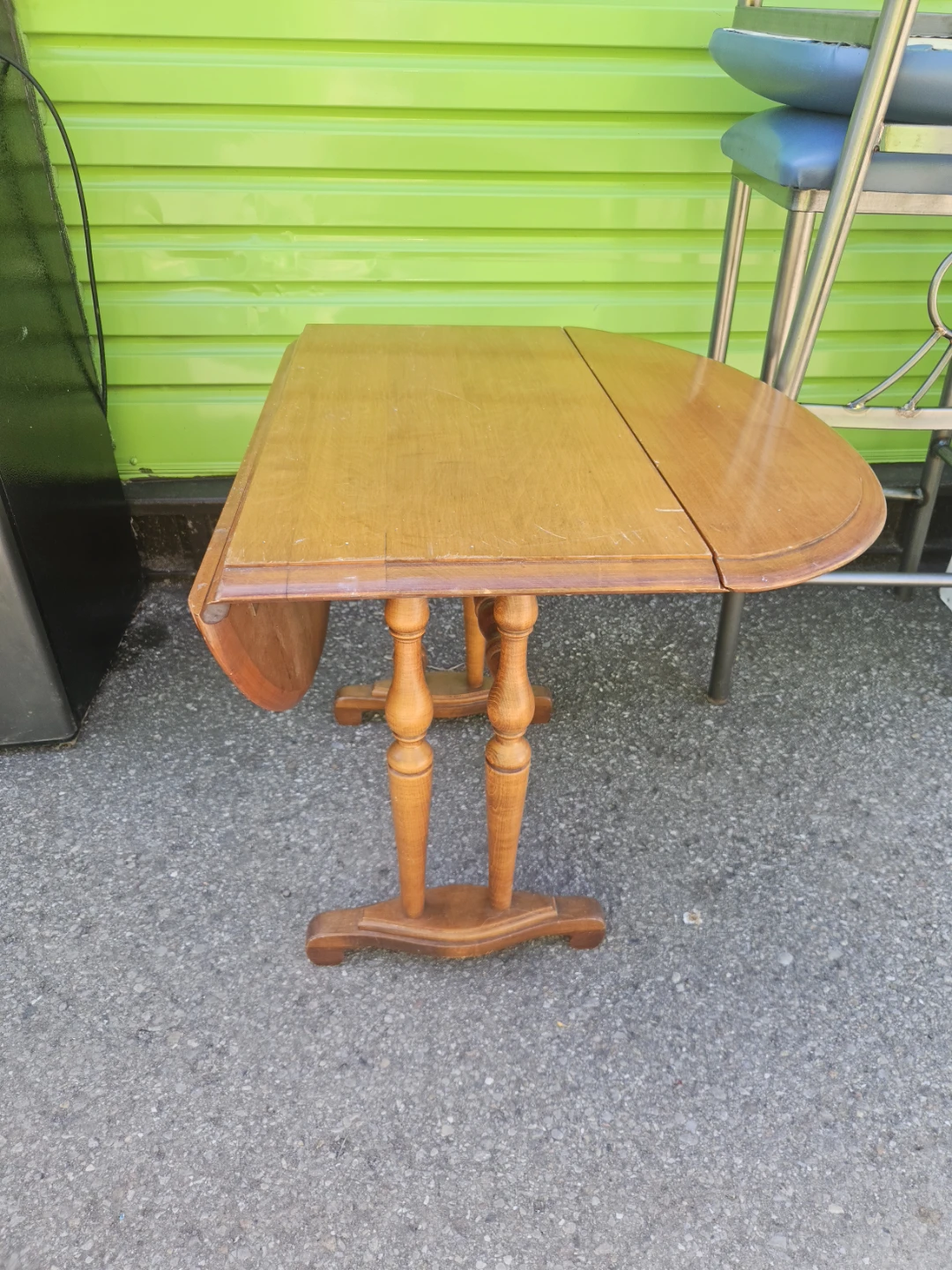 Wooden drop-leaf table - photo 2