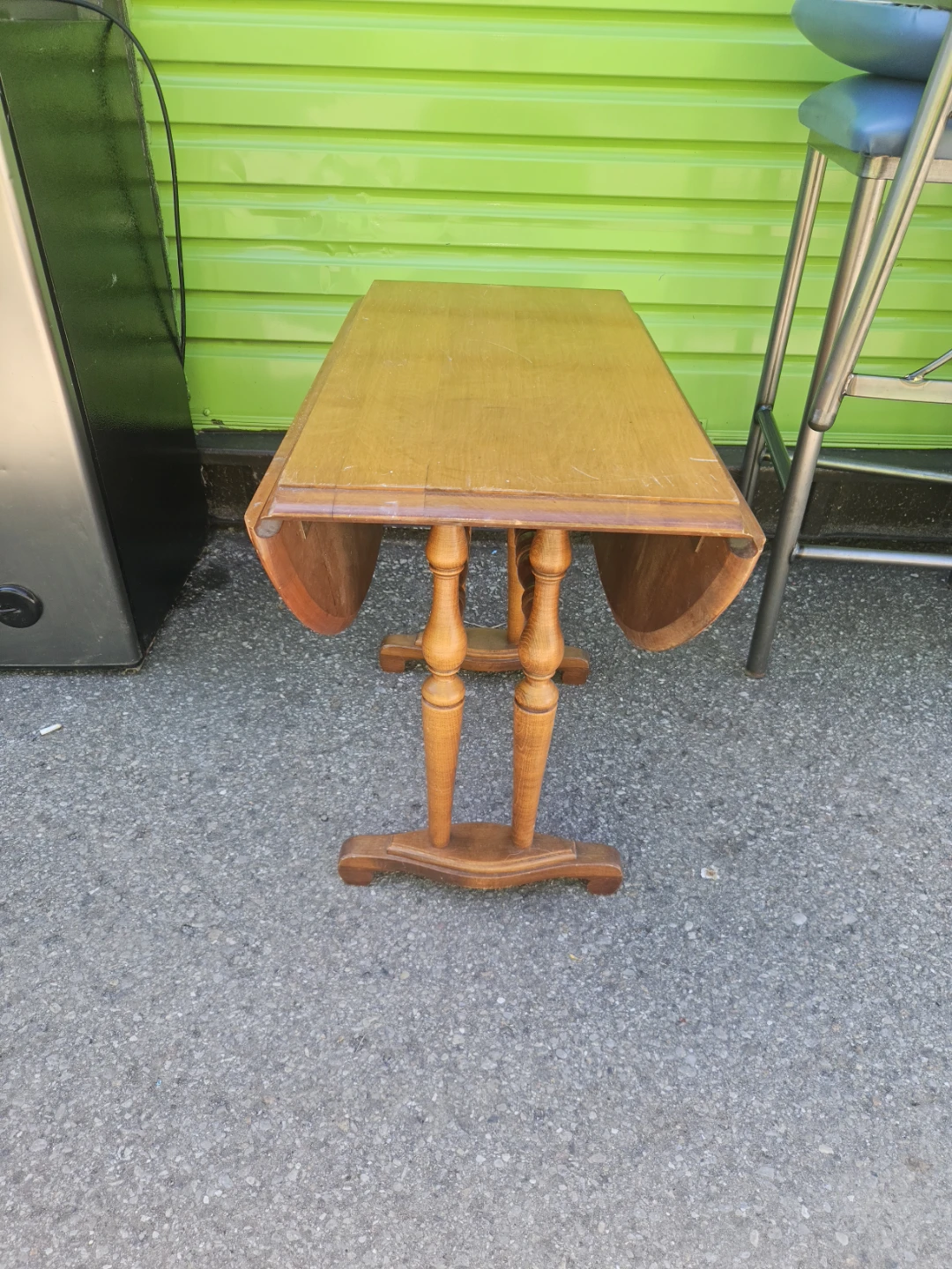 Wooden drop-leaf table - photo 3