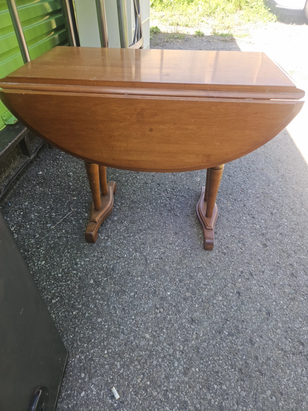 Wooden drop-leaf table - photo 4