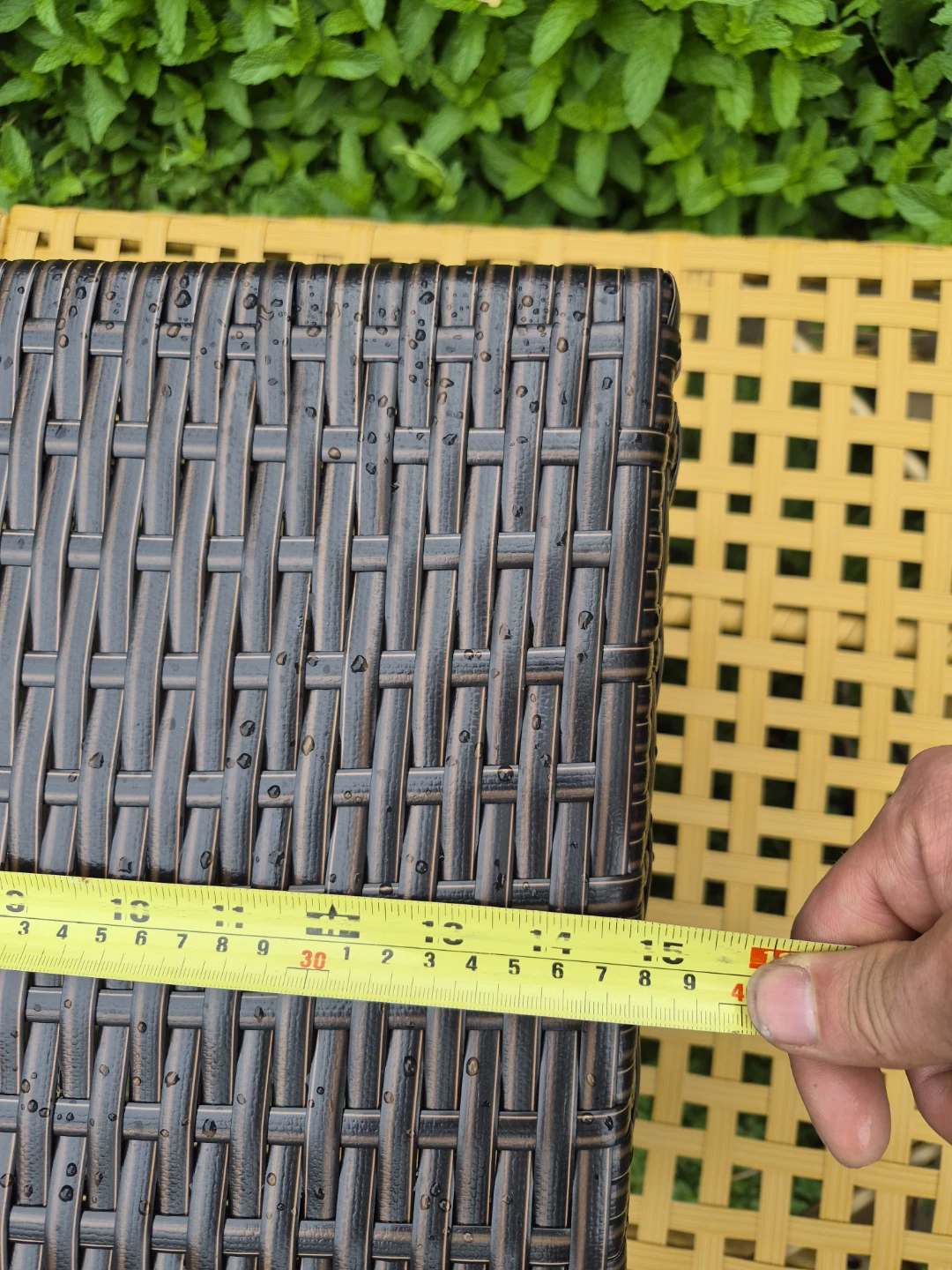 Wicker Outdoor Cube End Table - photo 2