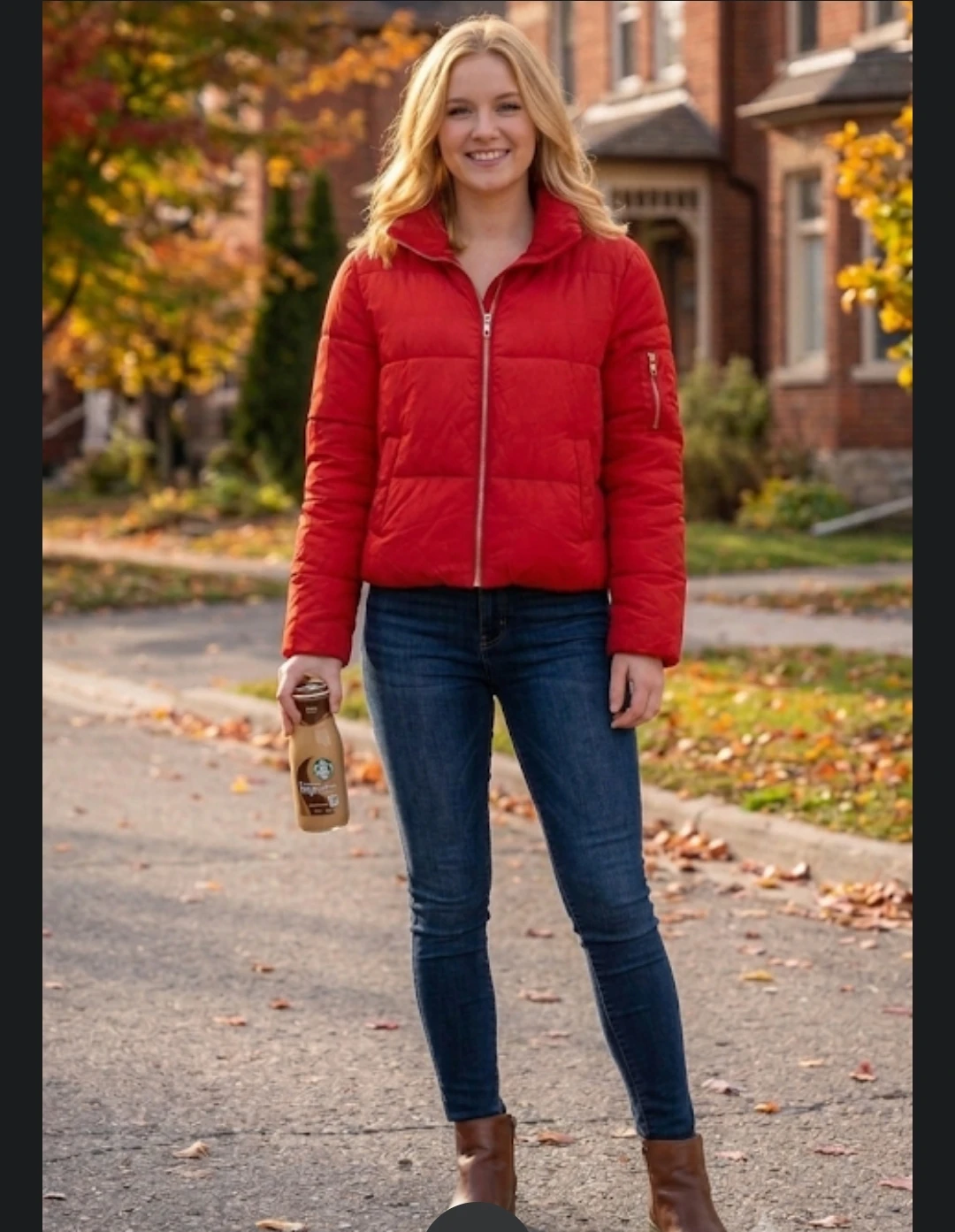 Red GUESS Puffer Jacket - L