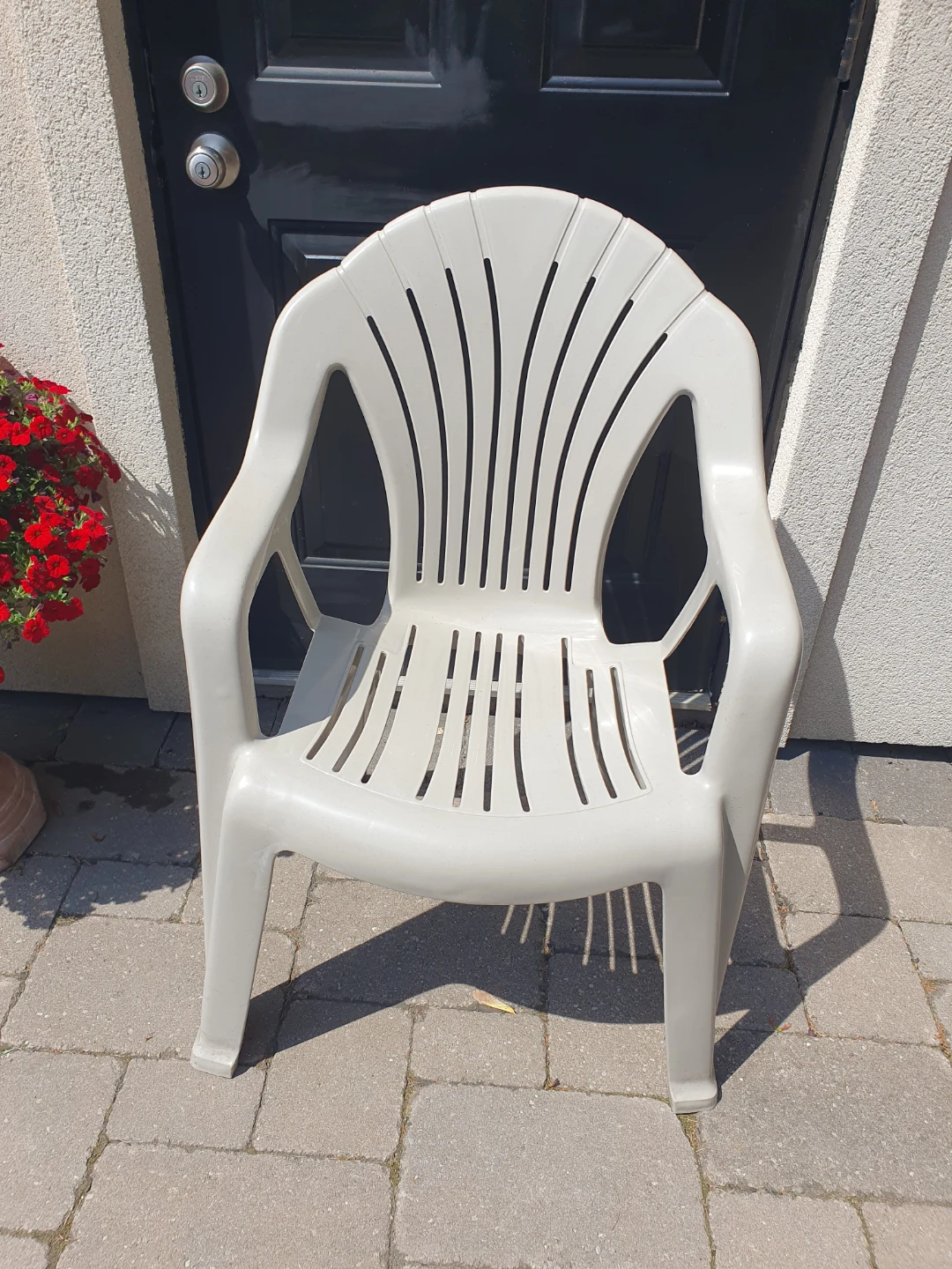 Beige Plastic Outdoor Chair