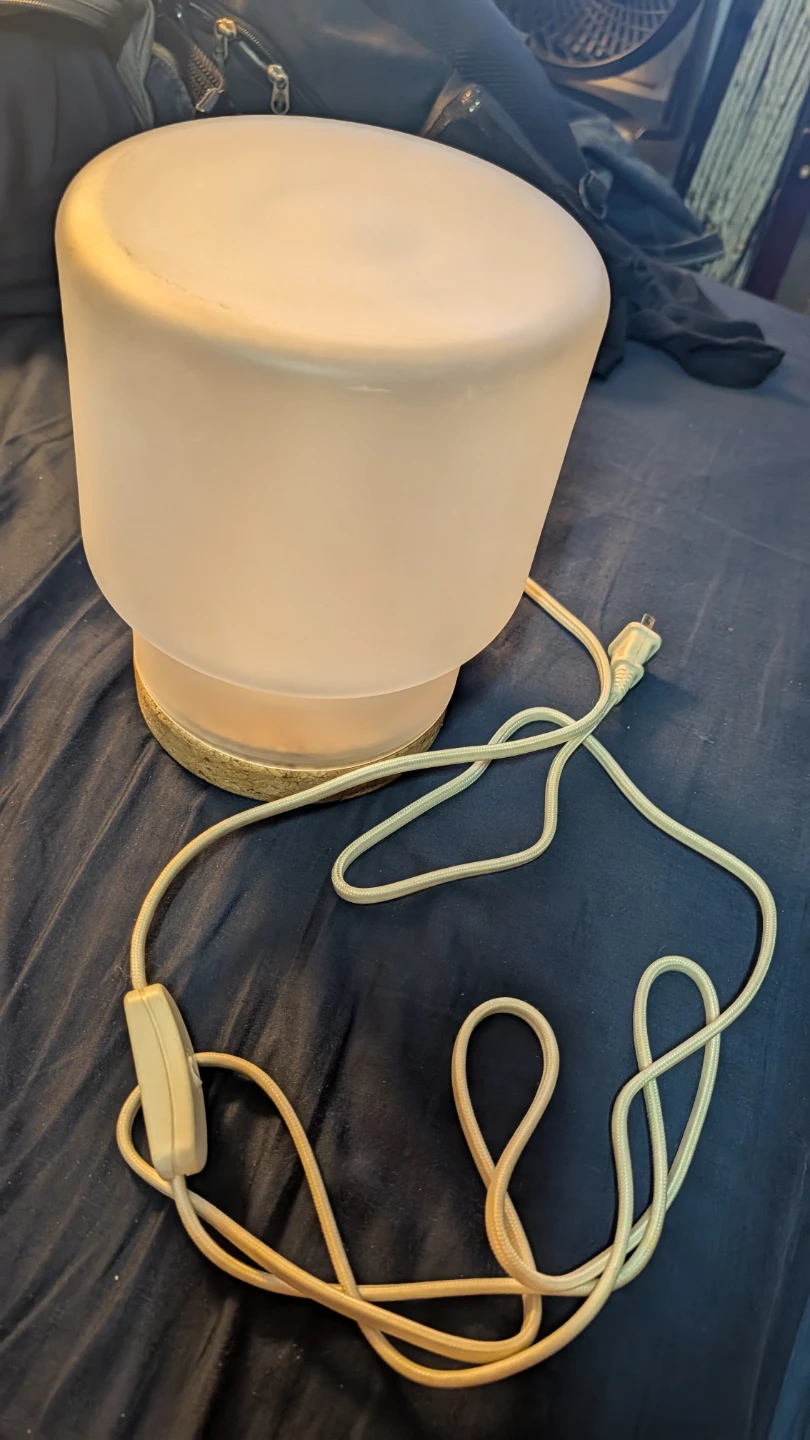 Frosted Glass Table Lamp with Cork Base