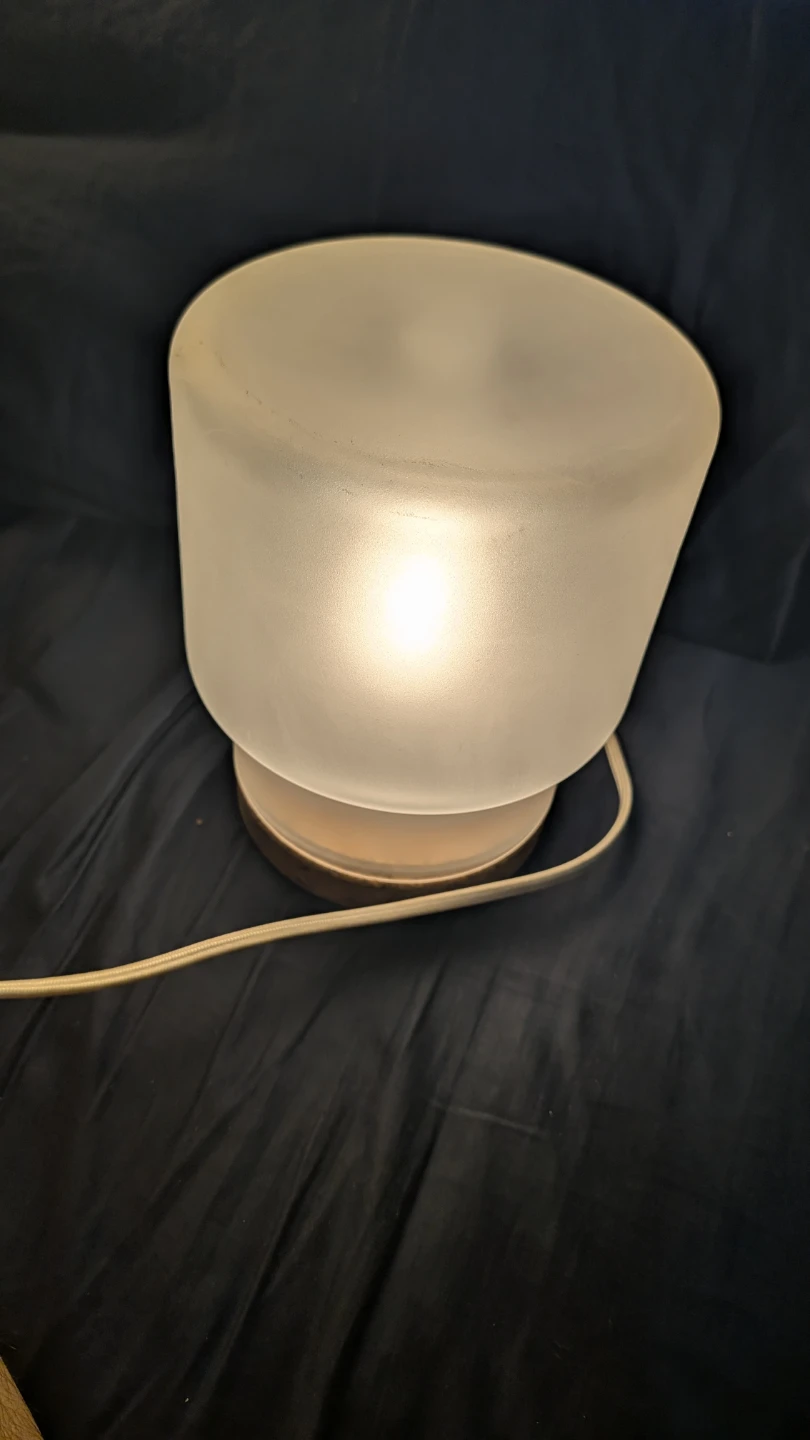 Frosted Glass Table Lamp with Cork Base - photo 4