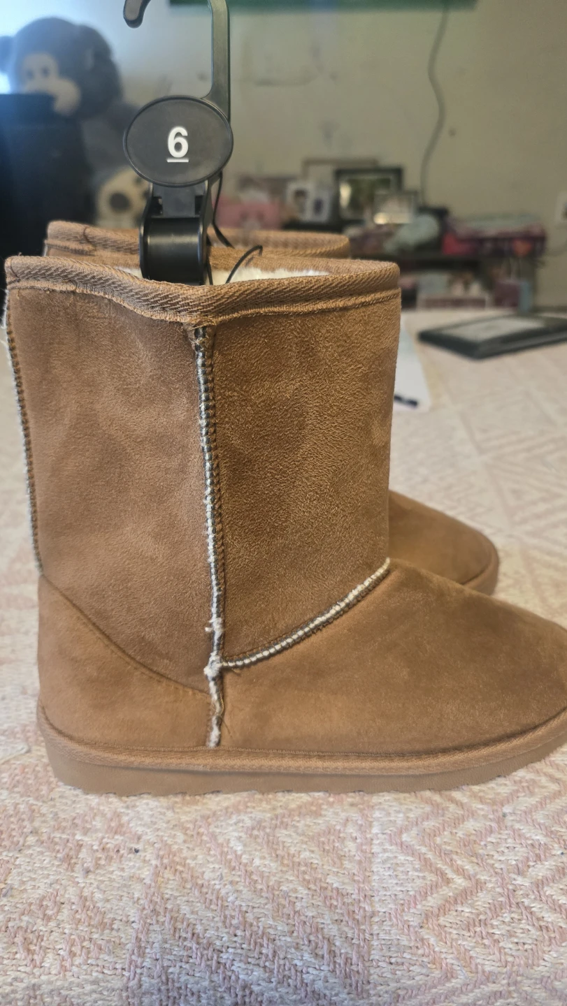 Brown Suede-like Boots with Sherpa Lining - photo 4