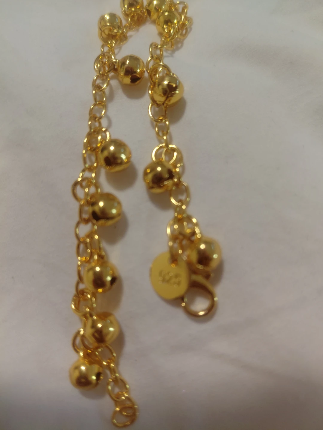 Gold Tone Charm Bracelet with Bells
