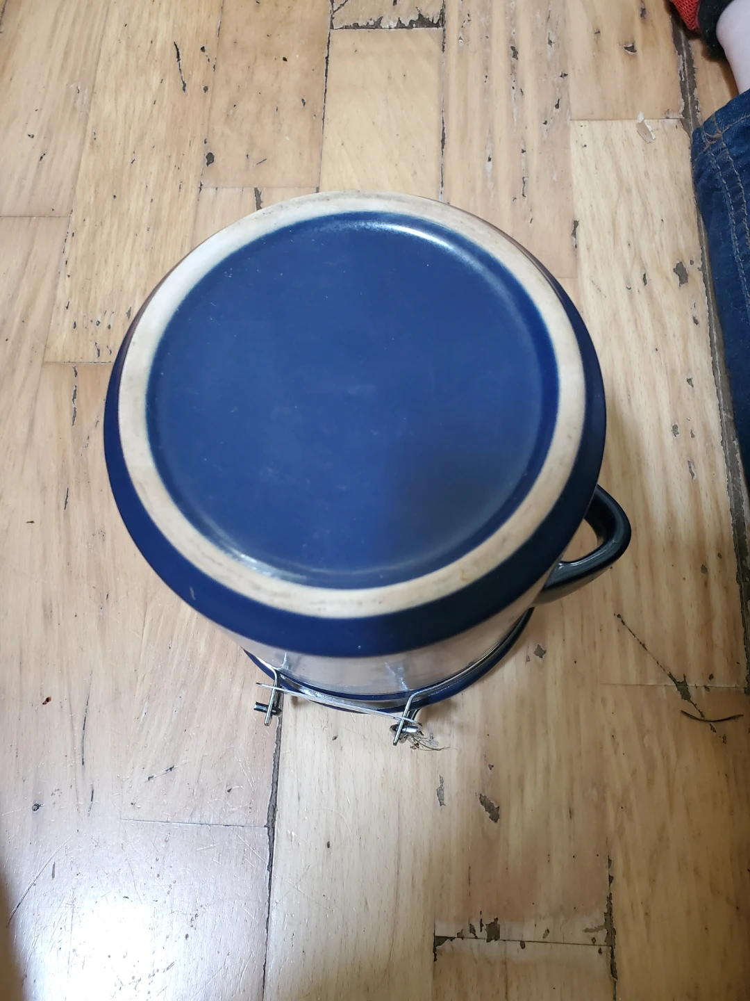 Blue Ceramic Storage Jar with Lid - photo 3