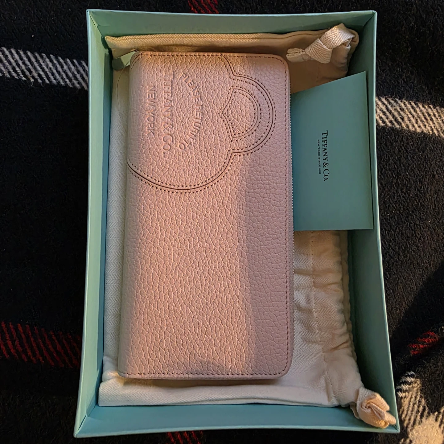 Tiffany & Co. Pink Leather Zip Around Wallet