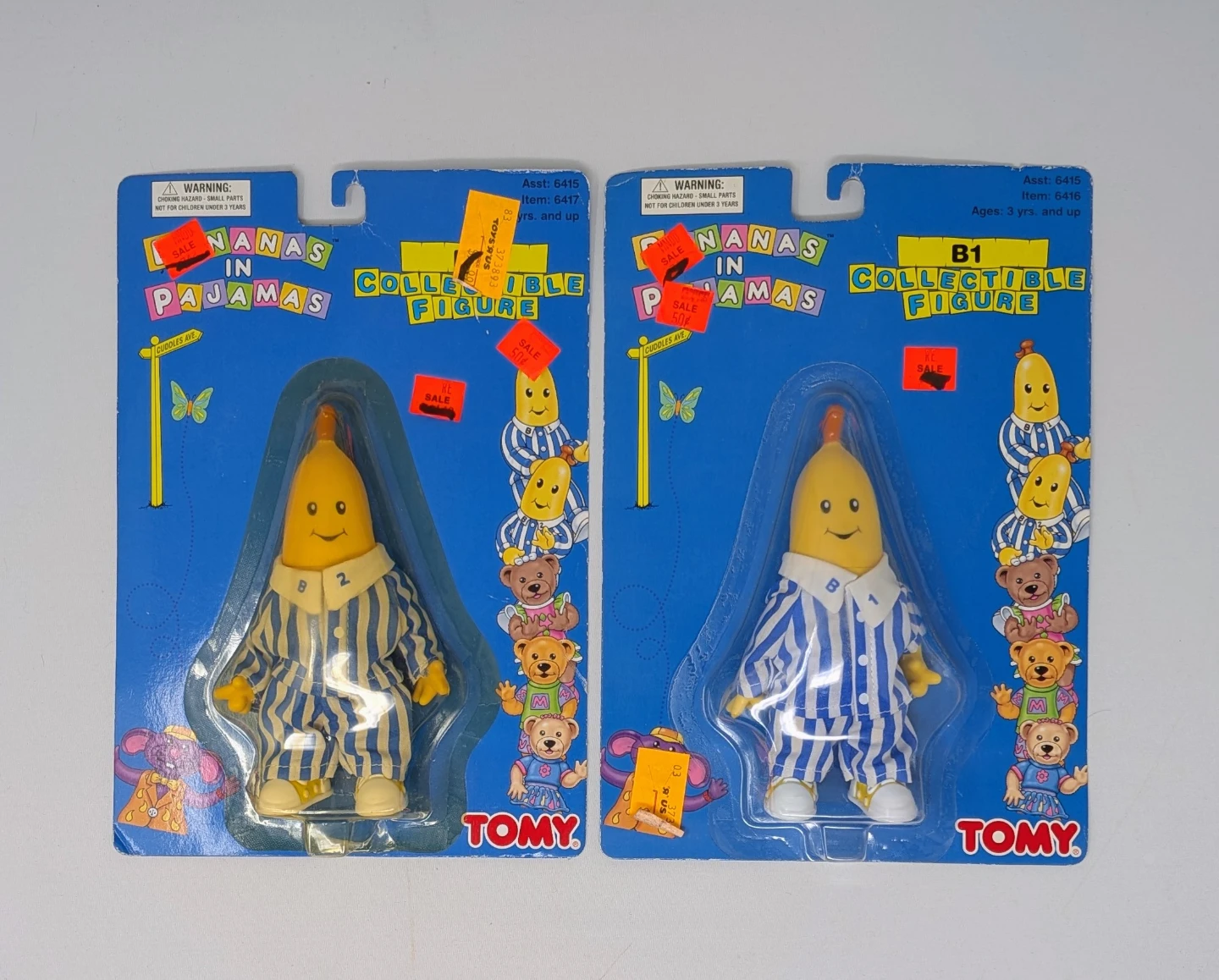 Vintage 1996 Bananas in Pajamas B1 & B2 Carded Figures