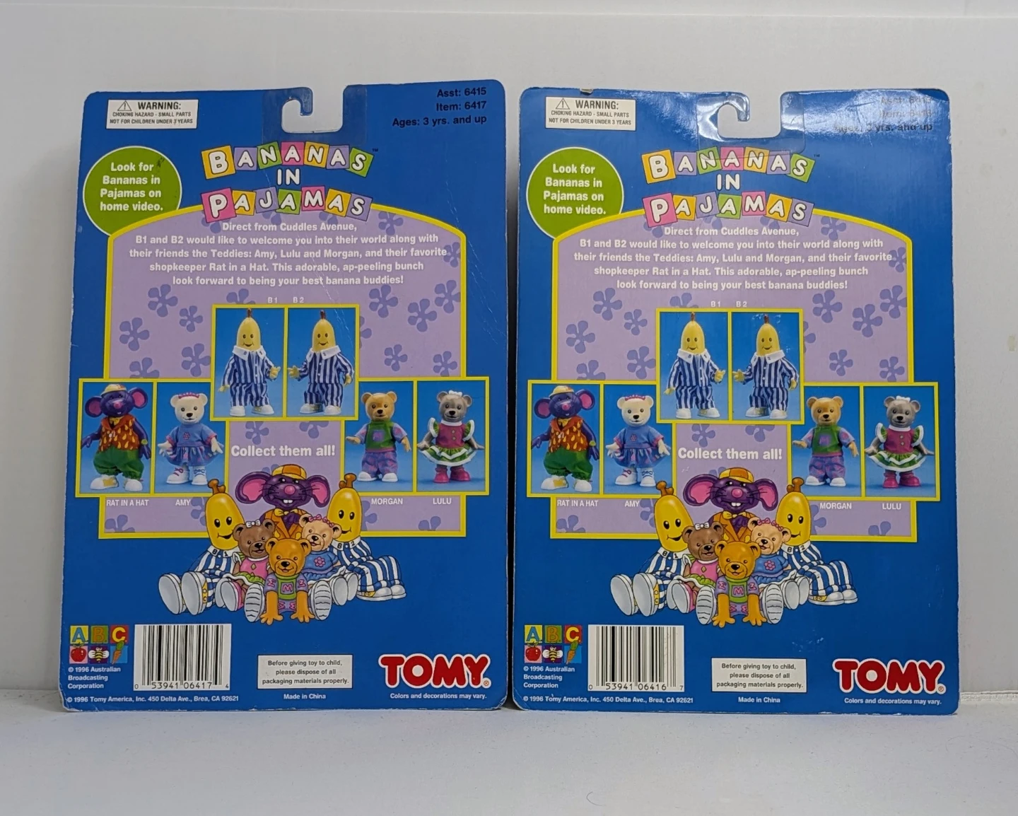 Vintage 1996 Bananas in Pajamas B1 & B2 Carded Figures - photo 2