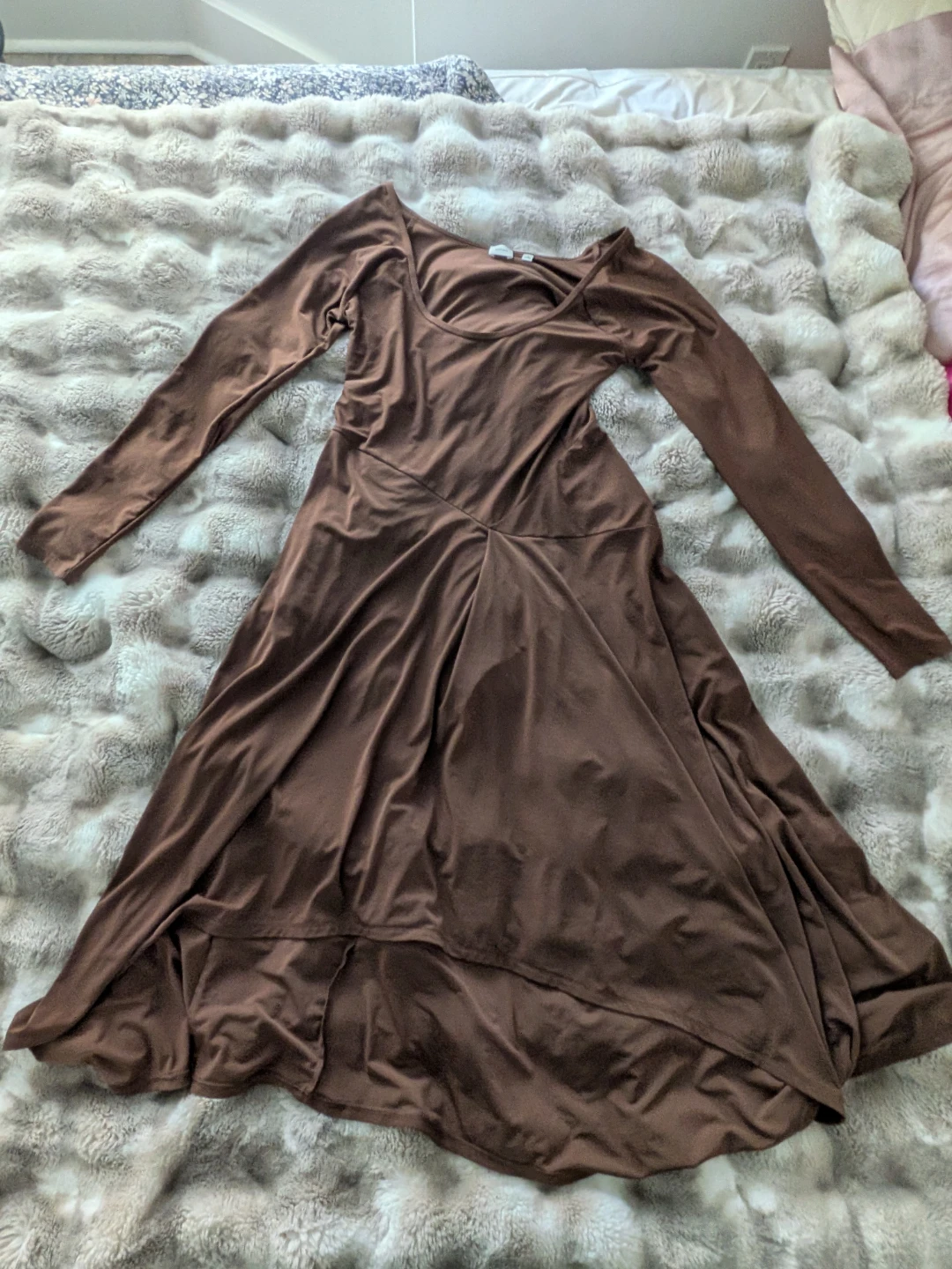 Wilfred Brown Long Sleeve Midi Dress