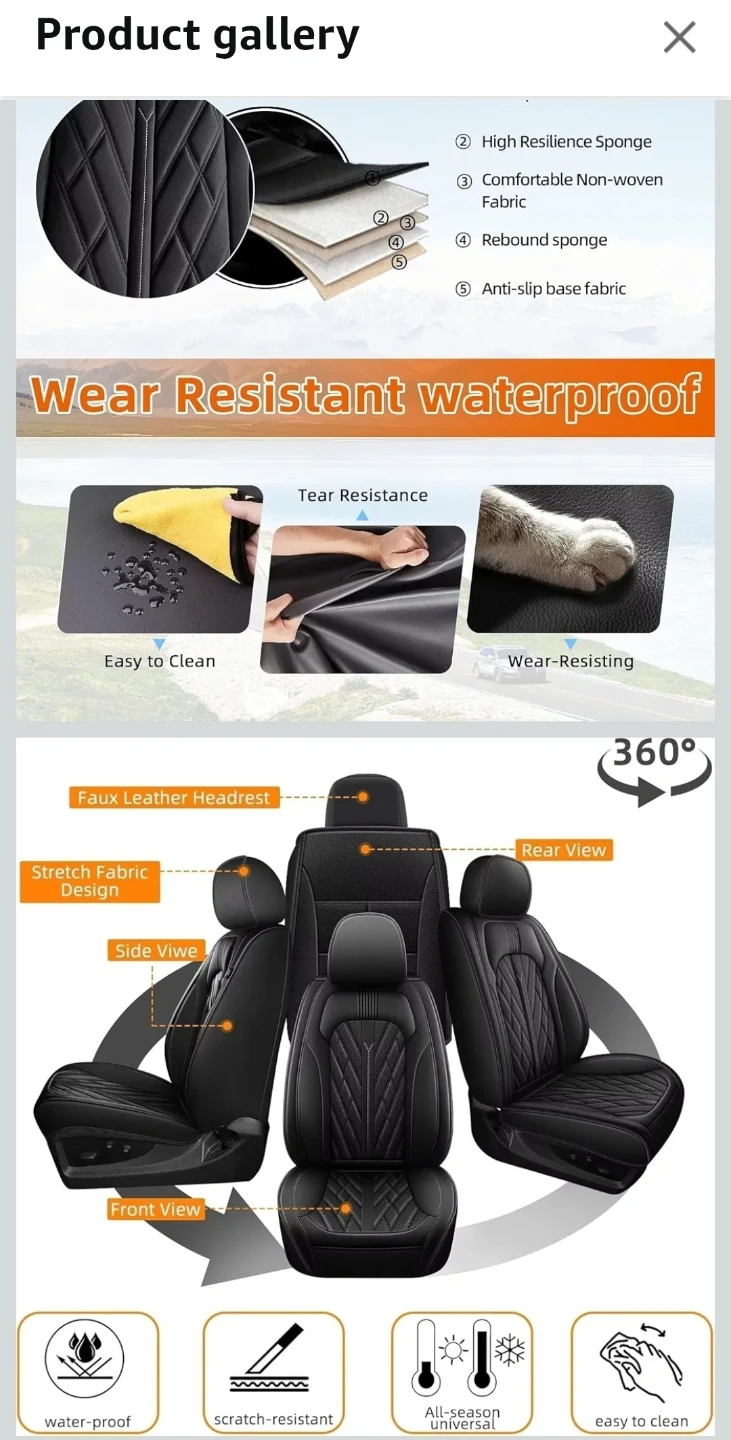 AOMSZTO Seat Covers for Honda Ridgeline 2006-2025 - photo 3