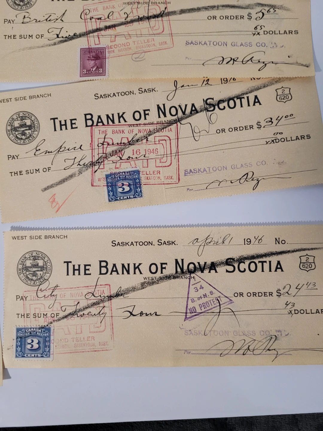 The Bank of Nova Scotia Cheques - Saskatoon, Sask. - photo 4