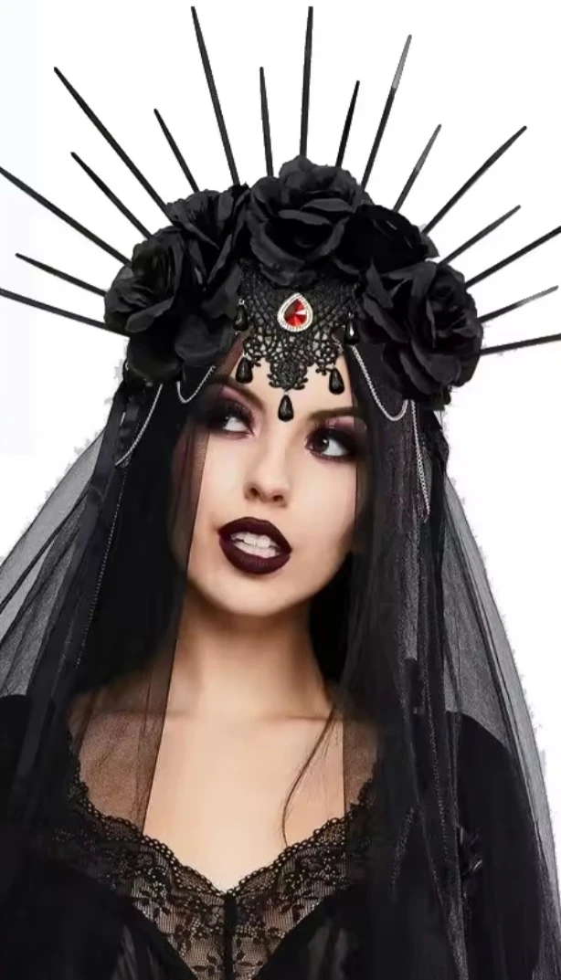Bridal Goth Wedding. Veil. Prop. Accessories