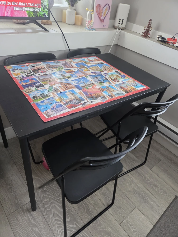 Black Dining Table with 4 Chairs