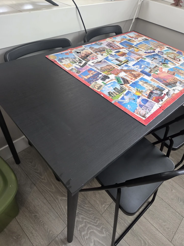Black Dining Table with 4 Chairs - photo 2