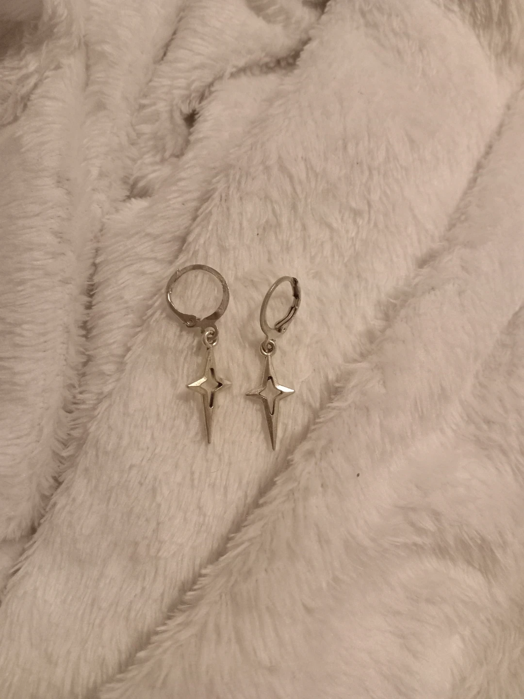 Silver Star Dangle Earrings