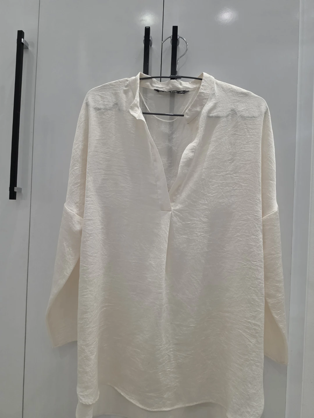 ZARA BASIC White Textured Blouse