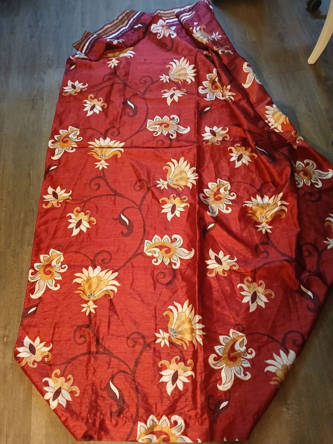 Pier Imports Red Floral Curtains