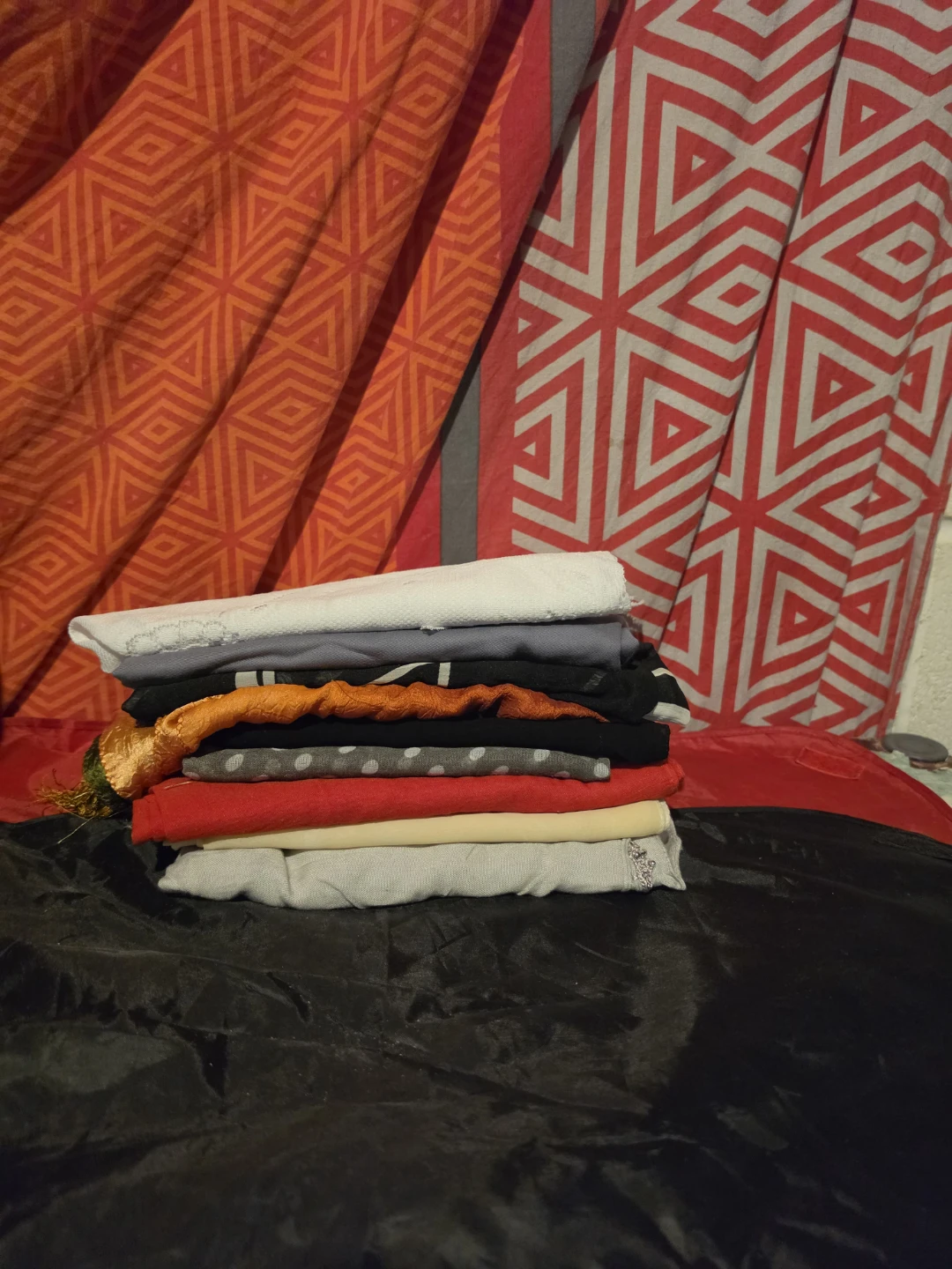 Stack of females various head scarves