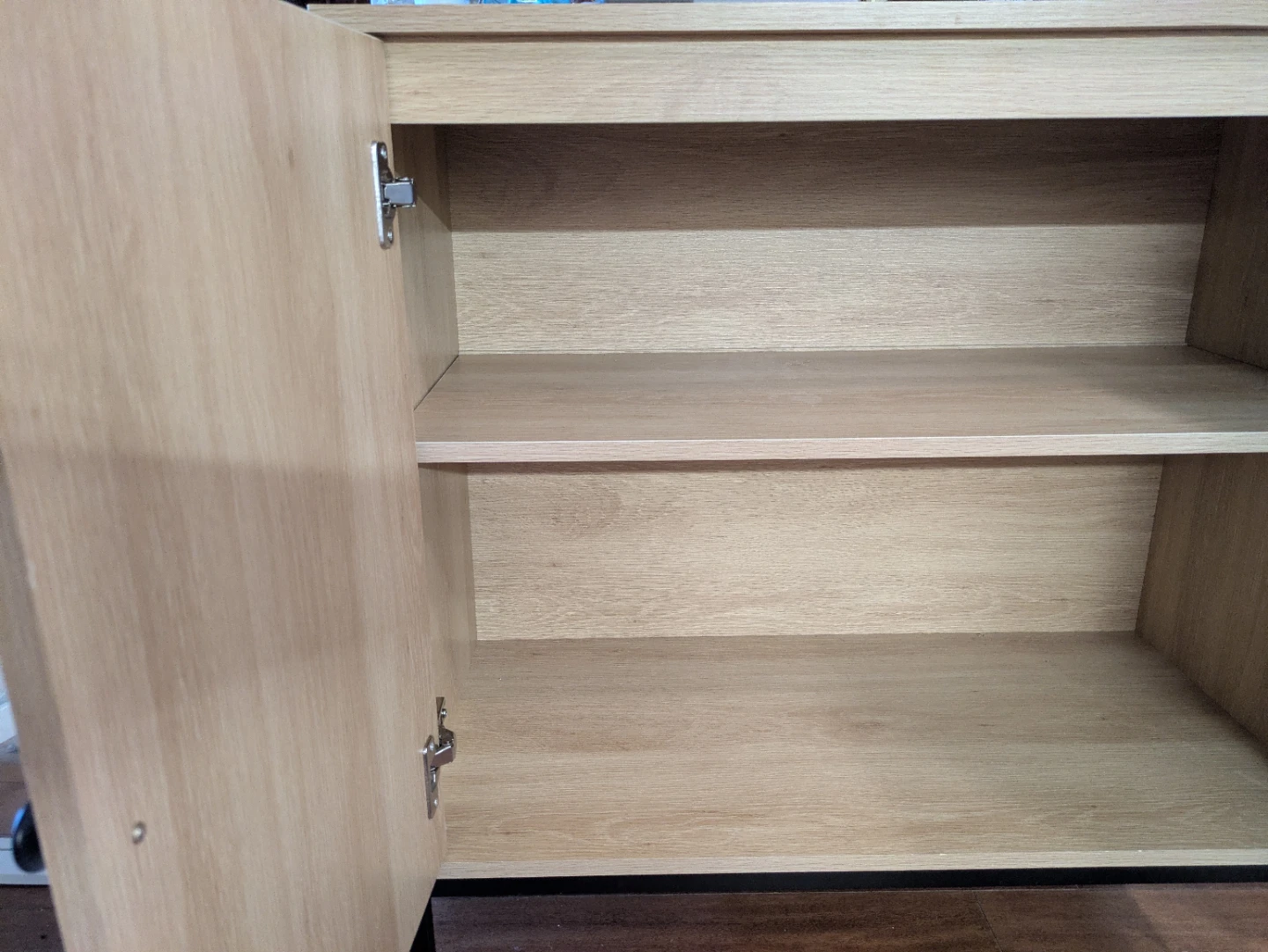 Light Wood Cabinet with Rattan Doors - photo 4