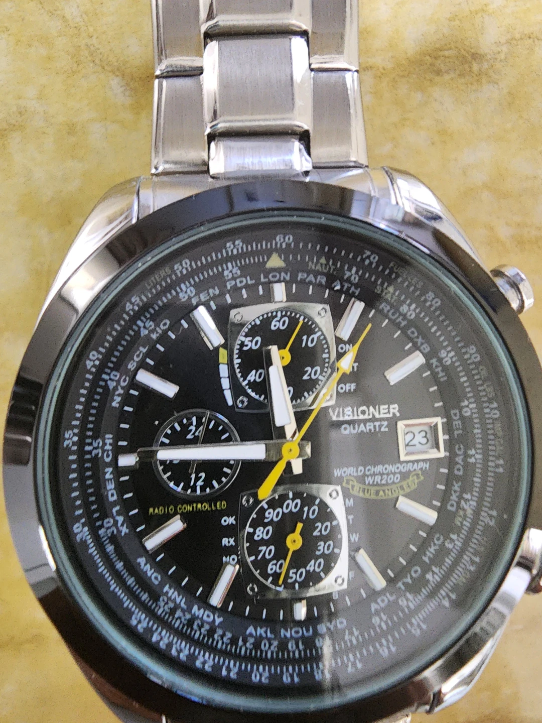 VISIONER Quartz World Chronograph WR200 Men's Watch - photo 5