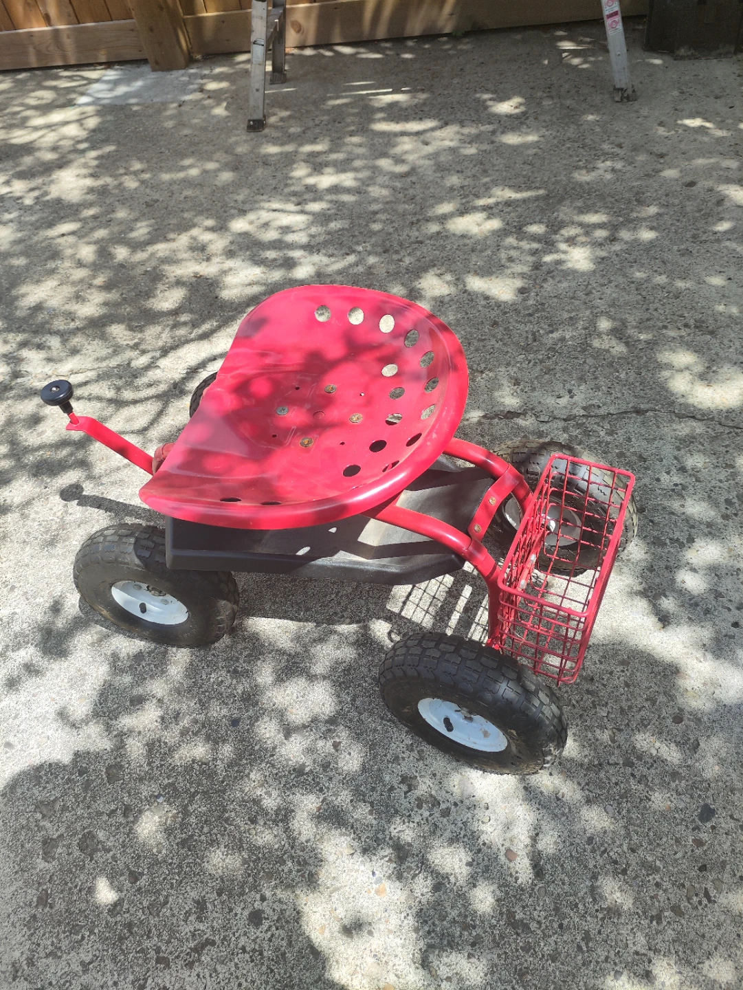 Red Ride-On Tractor Toy with Basket - photo 4