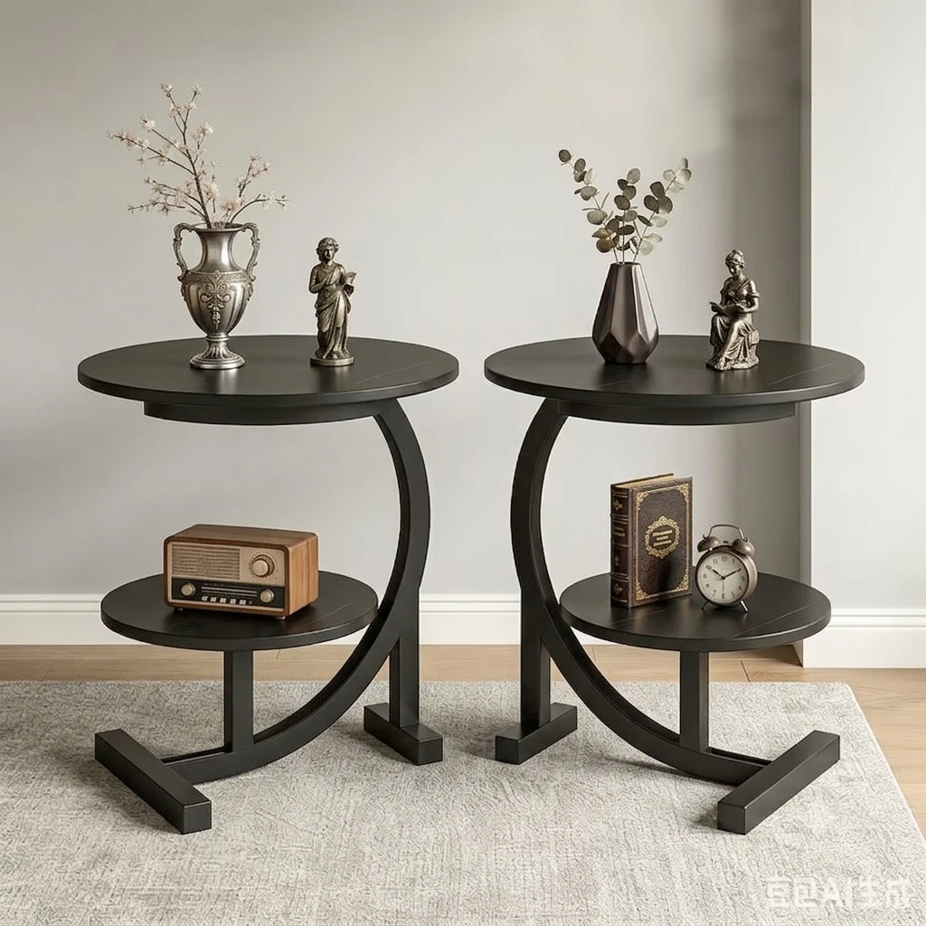 Modern Two-Tiered Round Side Table (Set Of 2)
