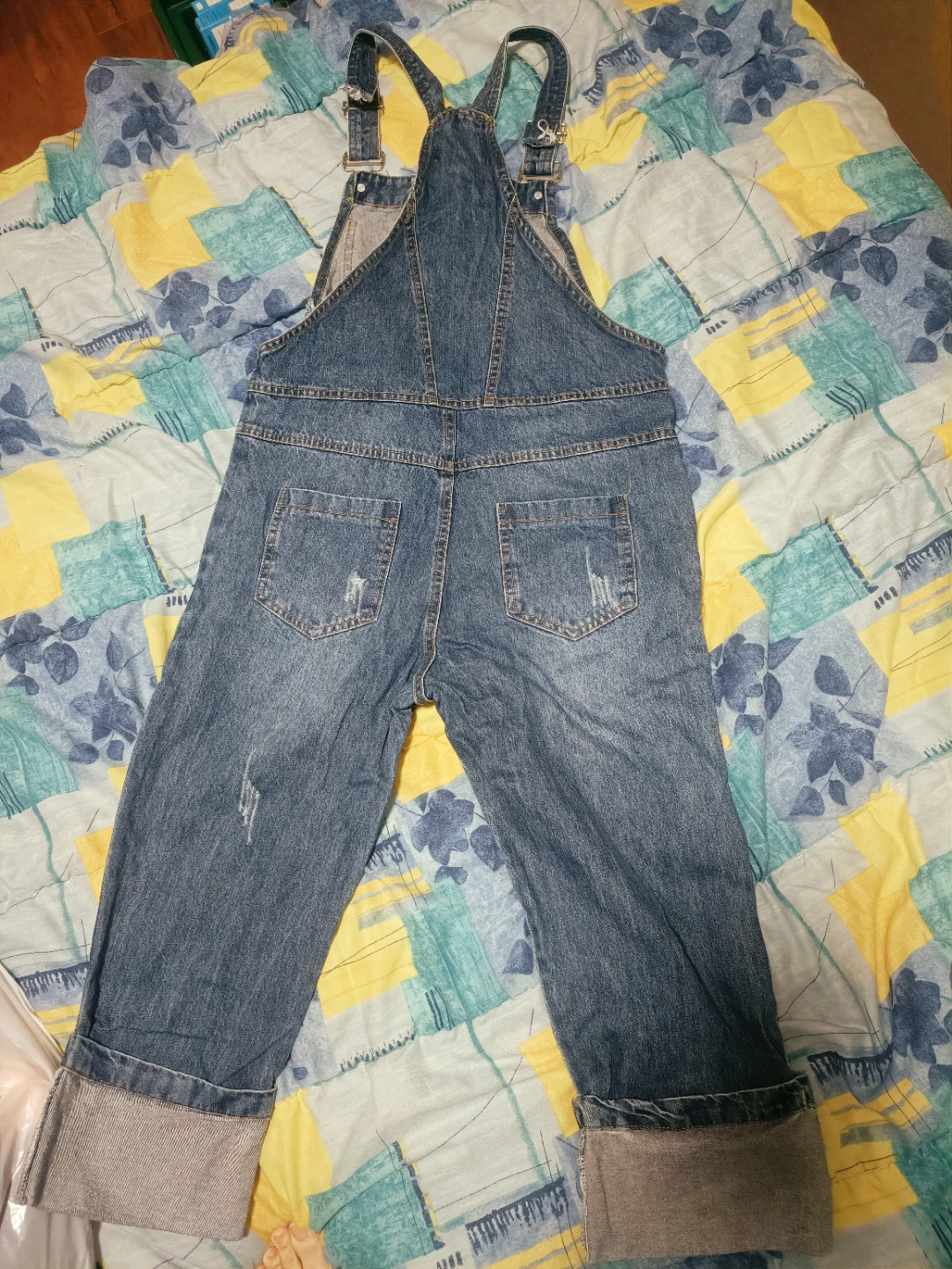 Distressed Denim Overalls - photo 3