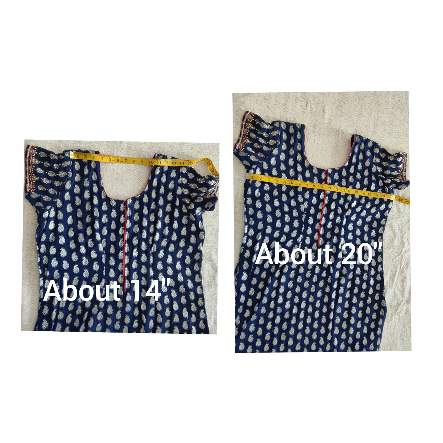 Blue and Red Punjabi suit with Heavy Embroidery - photo 5