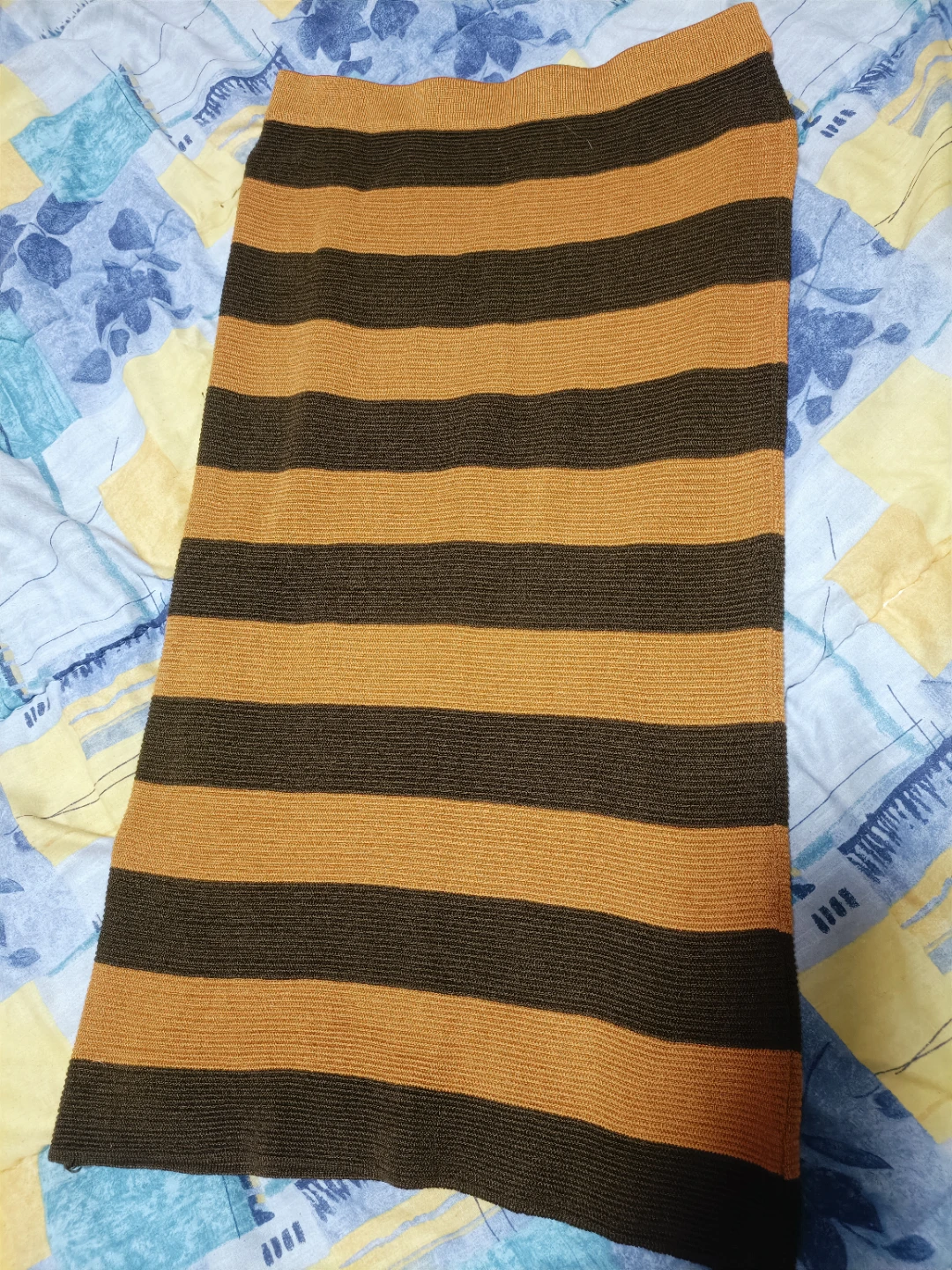 Yellow Cardigan and Striped Skirt Set - photo 2