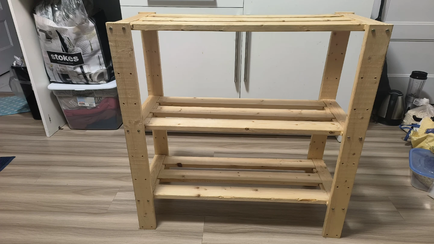 Wooden 3-Tier Shelf Unit