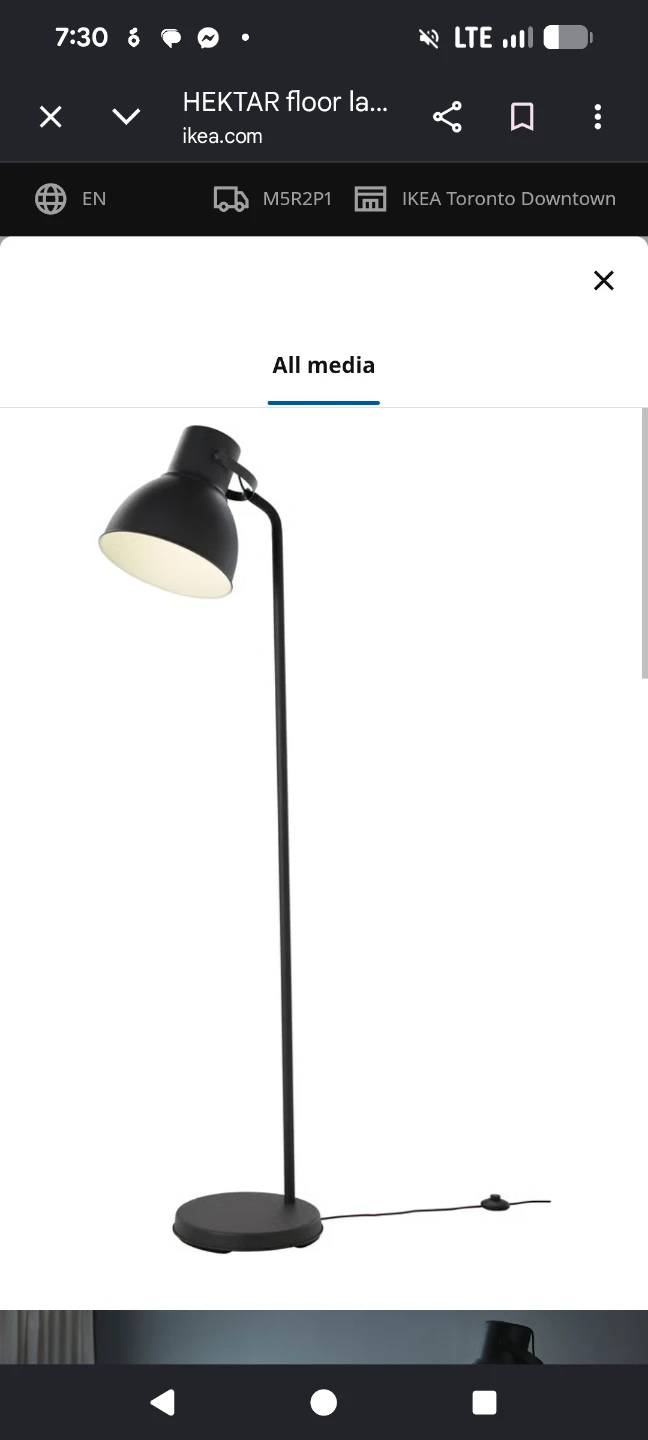 IKEA HEKTAR Floor Lamp - Black