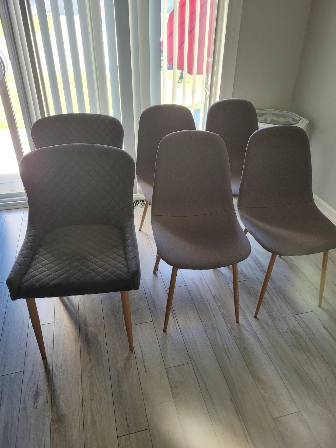 Set of 6 Grey Dining Chairs