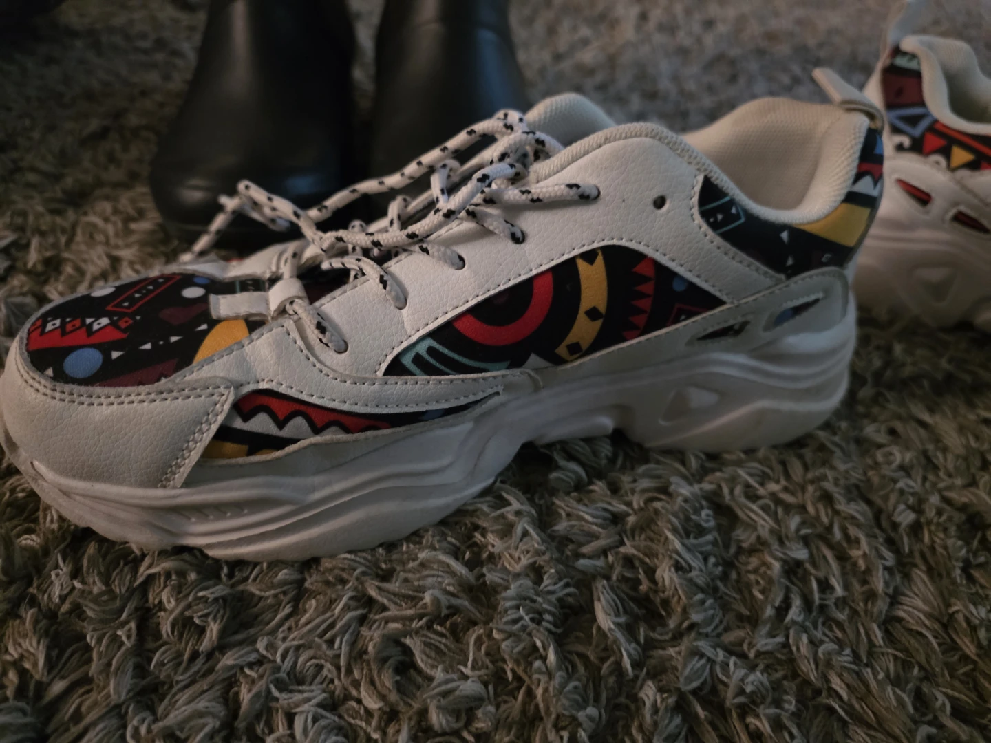 White & Colourful Patterned Sneakers - photo 3