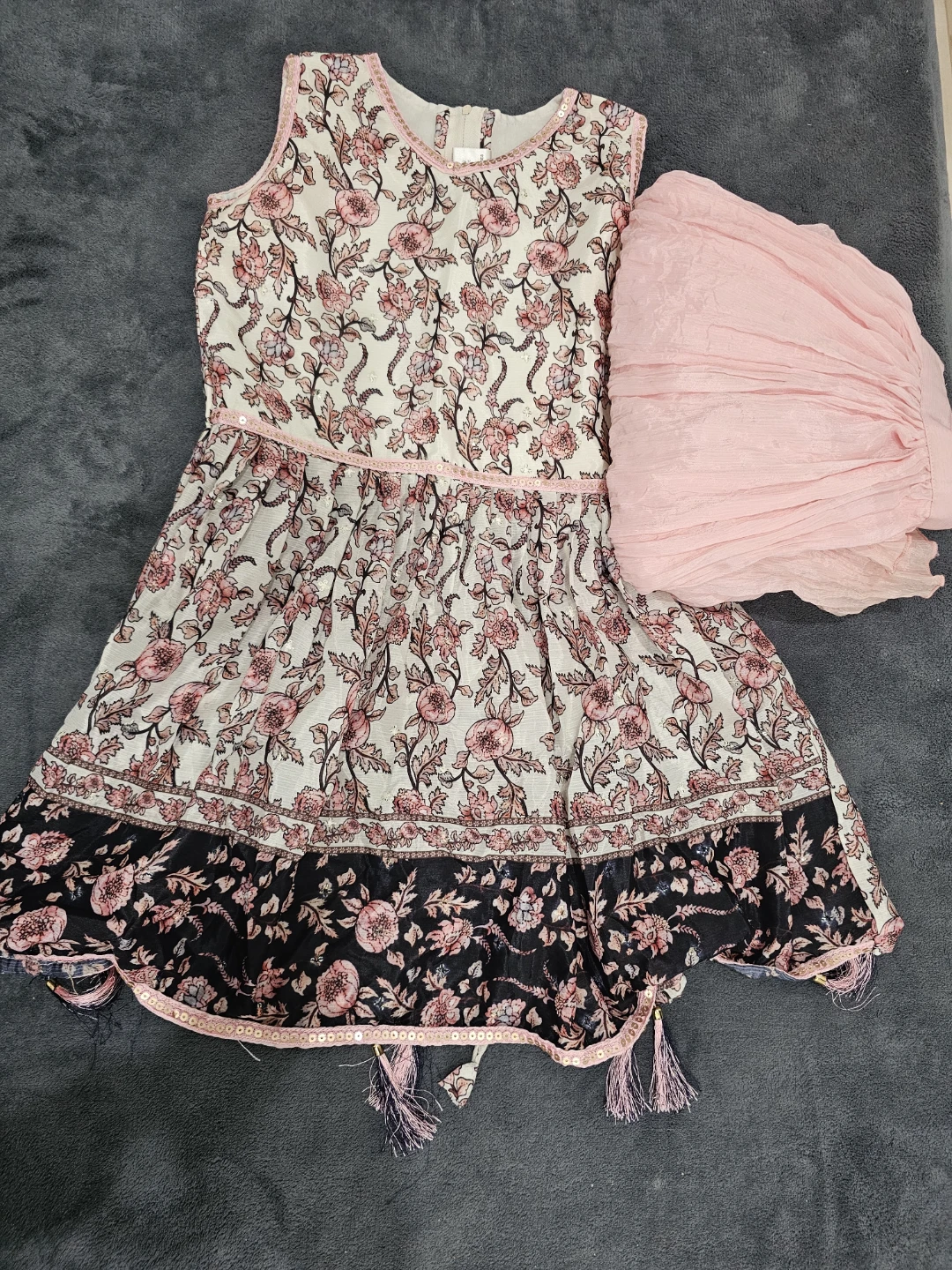 Pink Floral Jumpsuit with Wide Leg Pants - photo 2