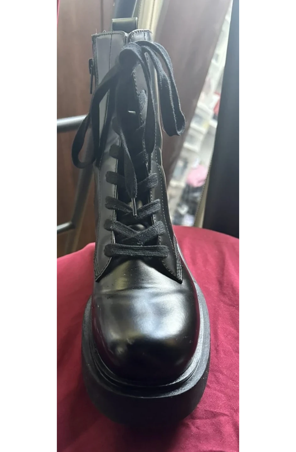 Black H&M Combat Boots - Women's Size 8 - photo 2