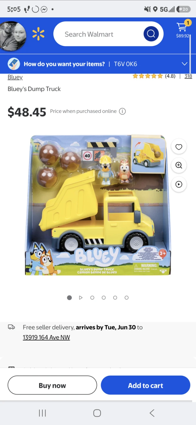 Bluey's Dump Truck Toy brand new in box