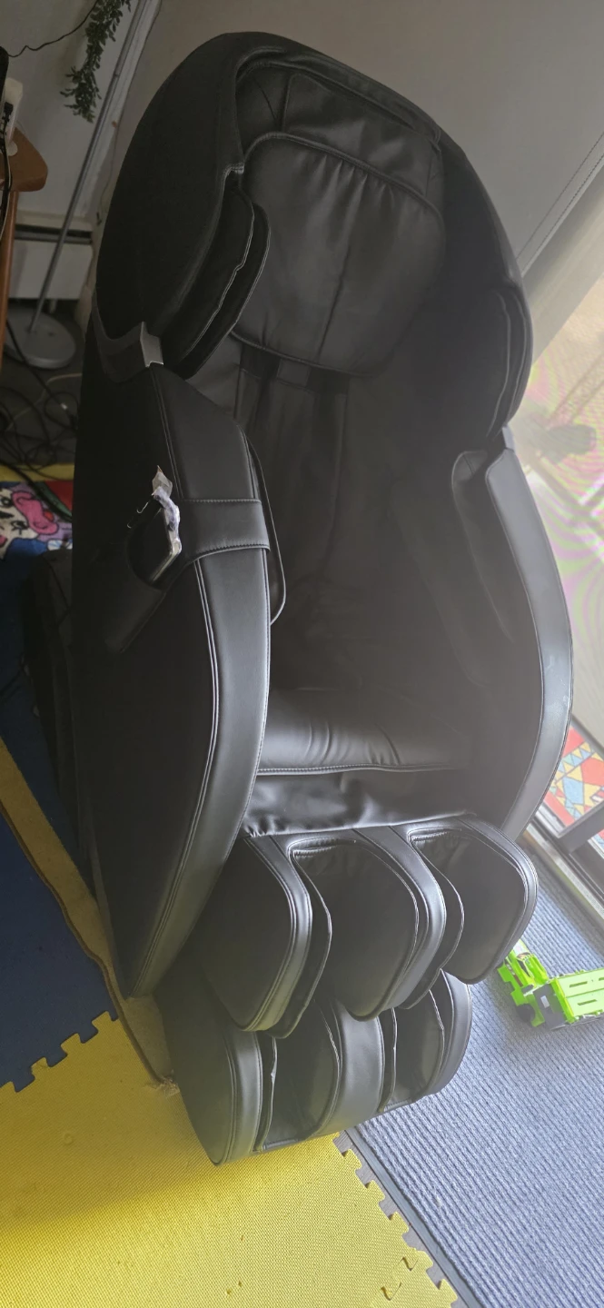 Black Faux Leather Massage Chair