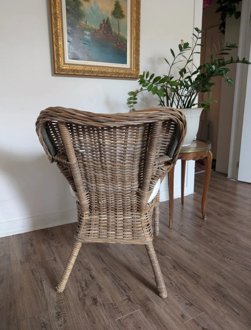 Beautiful Wicker Armchair with Cushion - photo 4