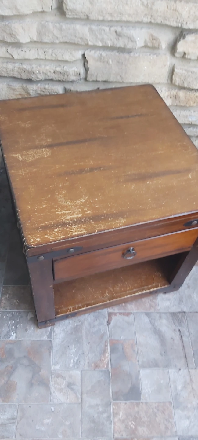 Wooden End Table with Drawer - photo 2