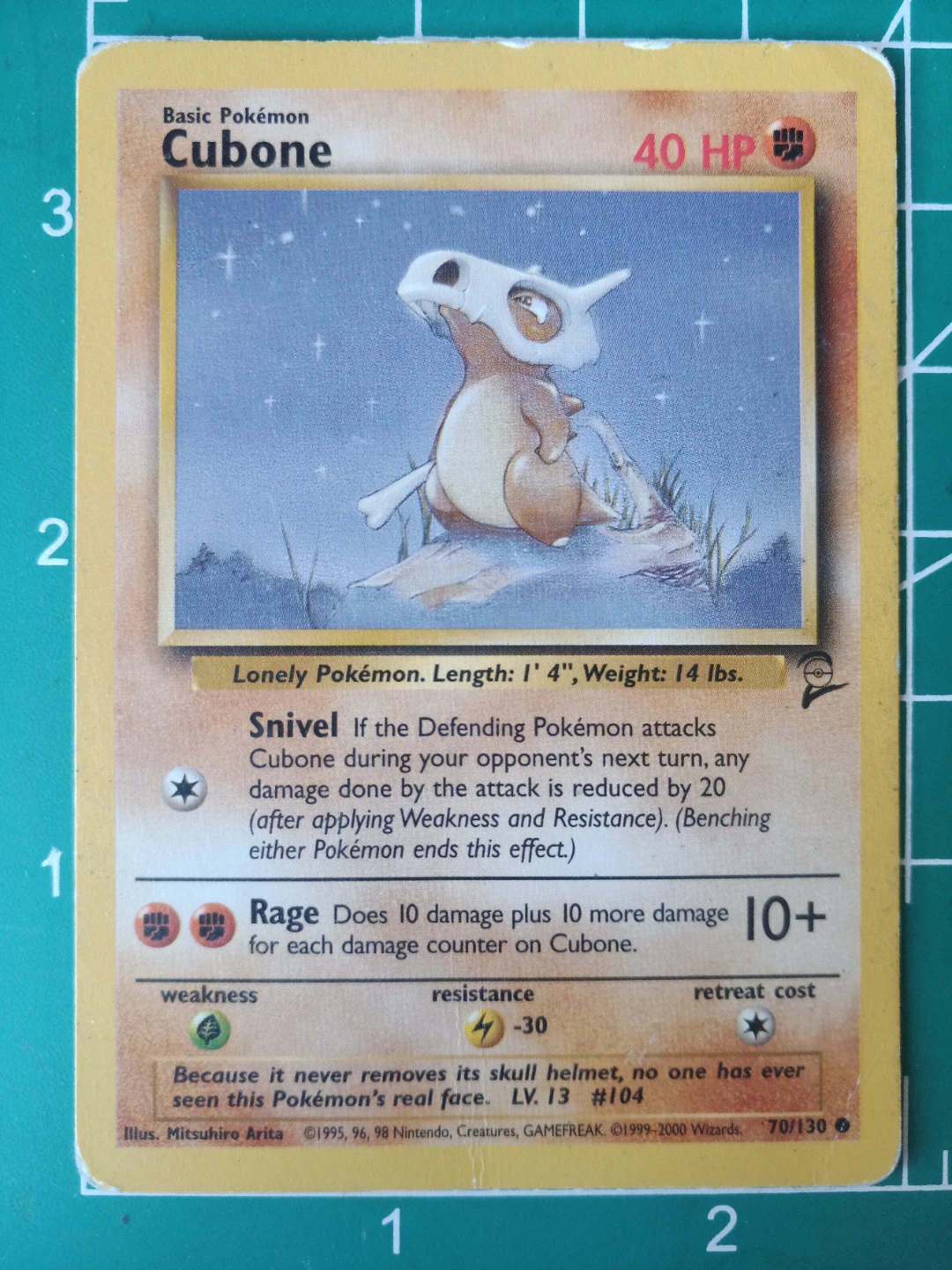 Pokemon Cubone Trading Card