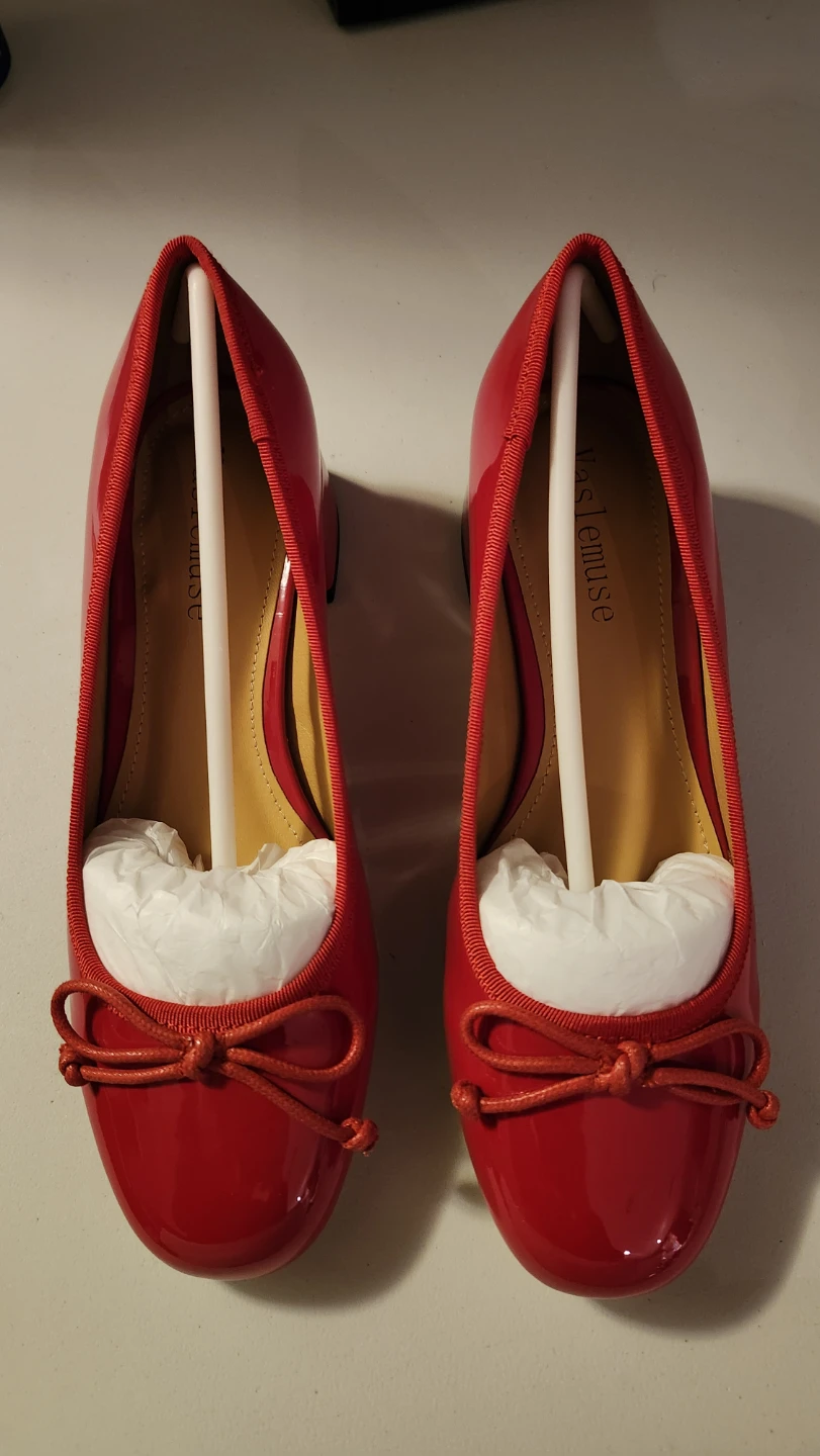 Vas Lamuse Red Patent Bow Ballet Flats