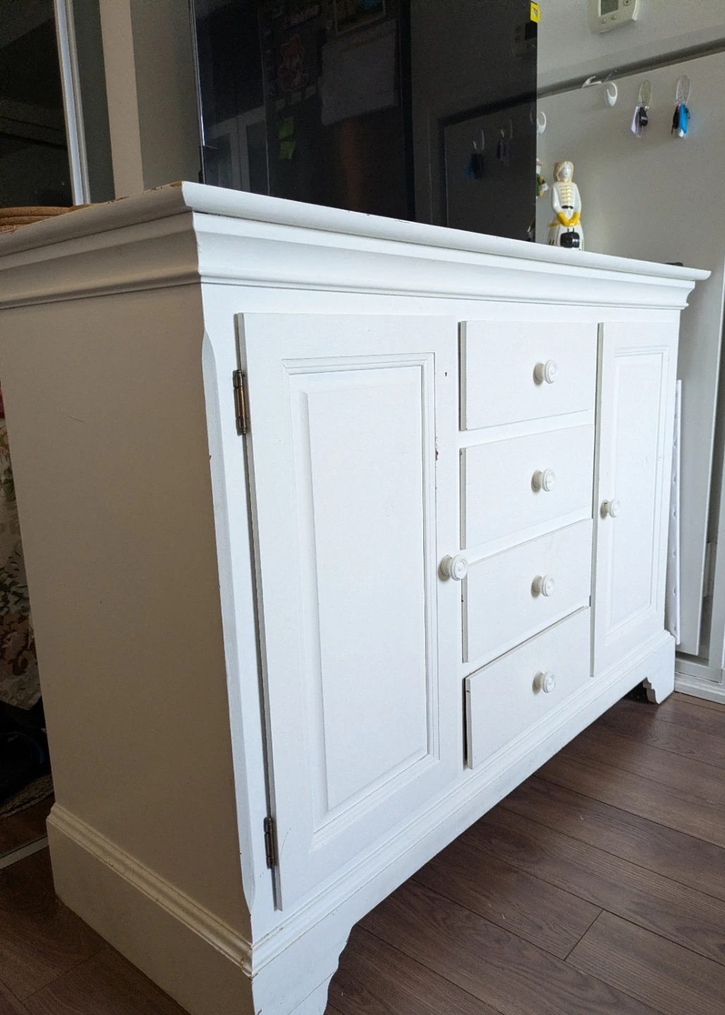 White Sideboard with Drawers and Cabinet Doors - photo 5