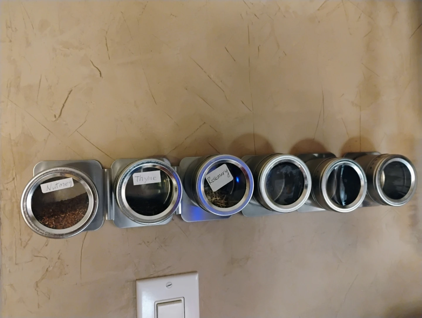 Magnetic Spice Rack Set of 6 tins