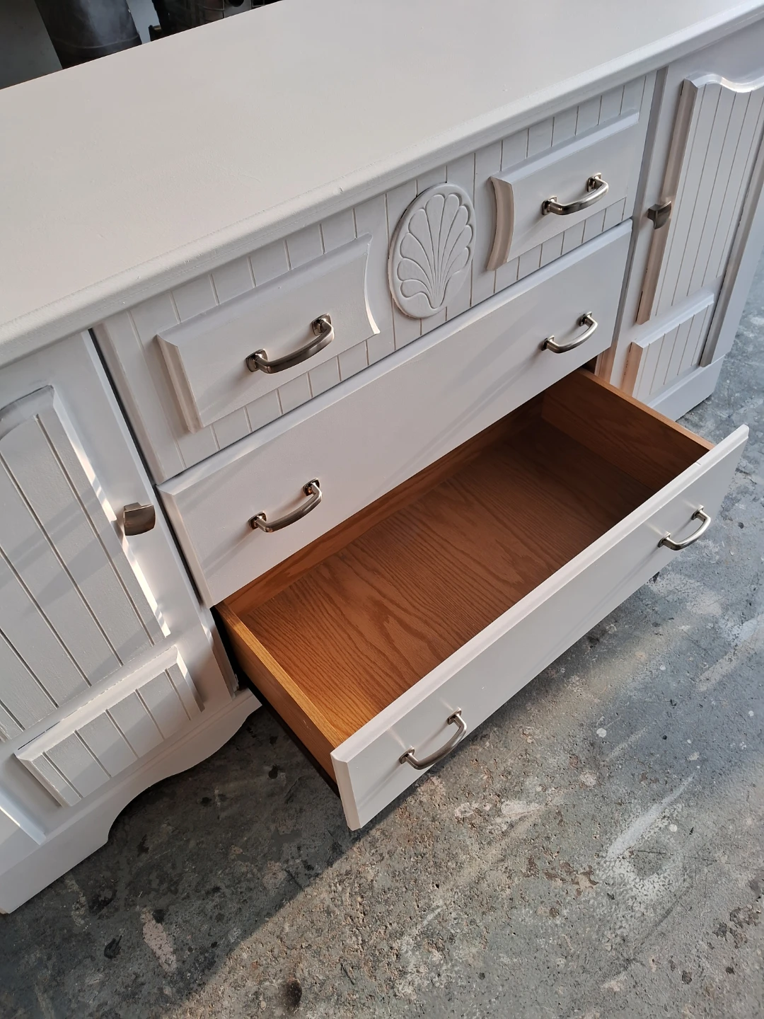 White Dresser with Drawers and Cabinet Doors - photo 5