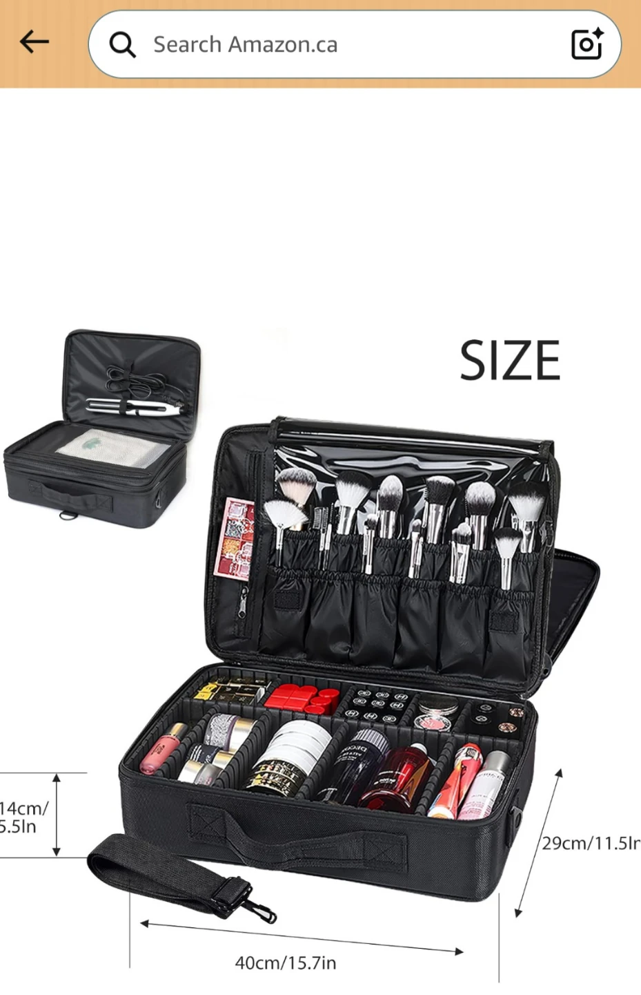 Professional Black Train Case Cosmetic Bag - photo 2